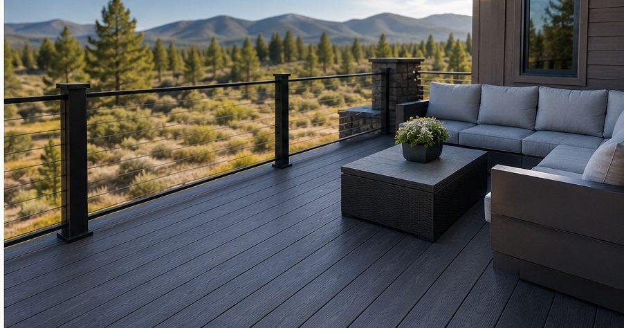 Custom composite deck built for a Bend, Oregon home